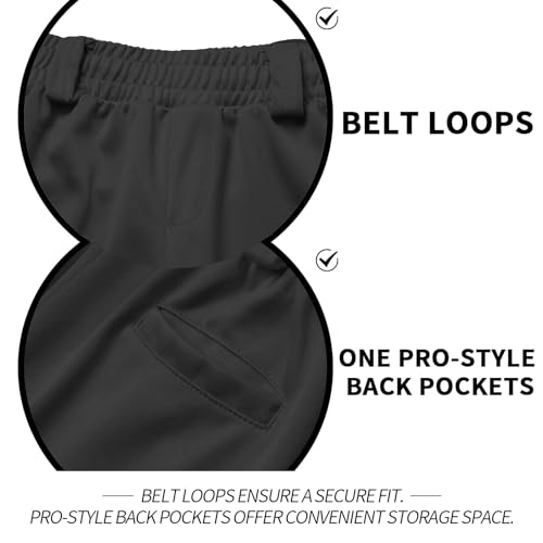 QBK 2T/3T/4T/5T Toddler Baseball Pants Youth Softball Pants Kids Tee Ball Pants for Boy Girl Black（Black 5T） - Image 3