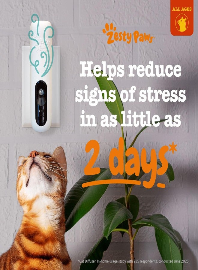 Zesty Paws 30 Day Cat Pheromones Calming Diffuser Plug-in Starter Kit - Cat Calming Diffuser for Cats with Stress, Urine Spraying, Scratching, Excessive Grooming & Aggression - Starter Kit - Image 2