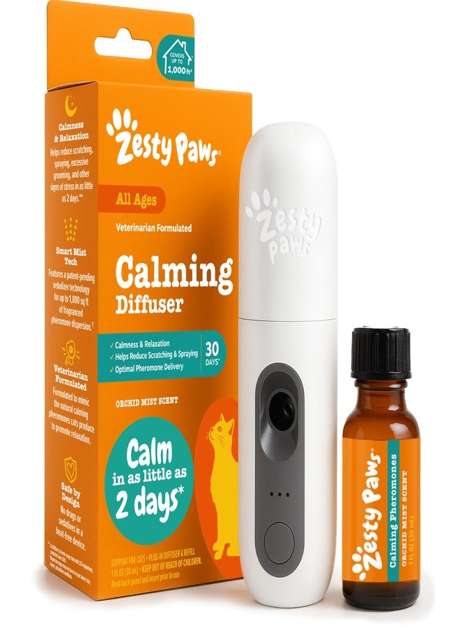 Zesty Paws 30 Day Cat Pheromones Calming Diffuser Plug-in Starter Kit - Cat Calming Diffuser for Cats with Stress, Urine Spraying, Scratching, Excessive Grooming & Aggression - Starter Kit - Image 1