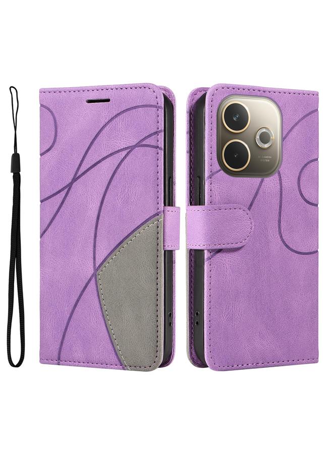 erorex Case For OPPO A5 Pro 5G Global Dual-color Splicing Flip Leather Phone Case - Image 2