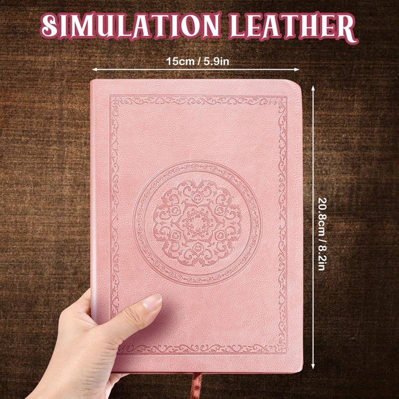 Fetinar 2026 Leather Vintage Journal Notebook,300 Pages,Leather Softcover Lined Journal Notebooks for Women Men,Notebook Journals for Writing Travel,Business,Office,Rose Gold Pink - Image 2