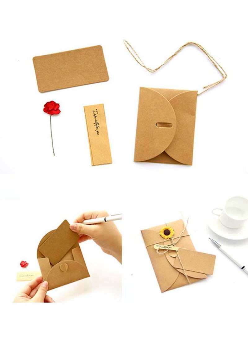 SOLARAE 4 Pack Flower Pattern Thank You Card Handmade Invitation Greeting Card Wish Card for Wedding Birthday Festival - Image 5