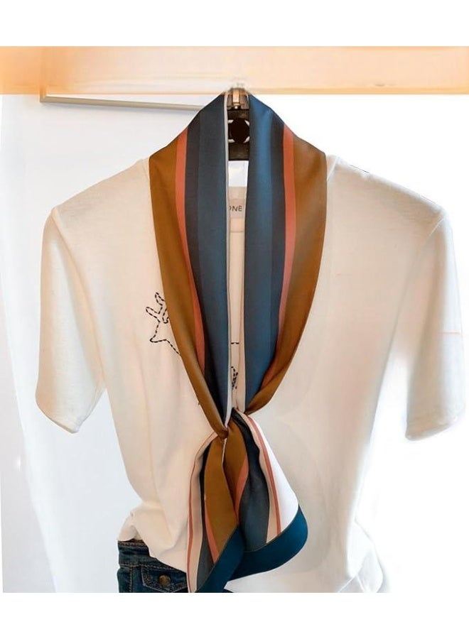 59" Polyester Satin Head Scarf Women's Fashion Square Neck Hair Scarves Bag Accessory Gift 59 * 5.9” - Image 4