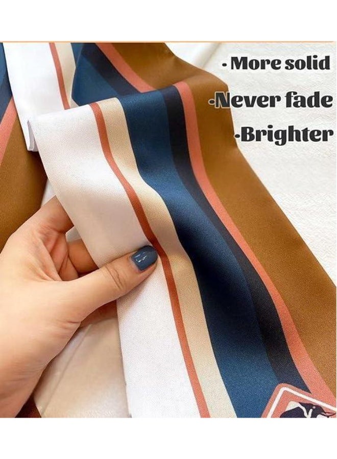 59" Polyester Satin Head Scarf Women's Fashion Square Neck Hair Scarves Bag Accessory Gift 59 * 5.9” - Image 3