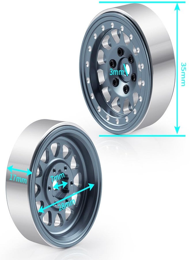 RCLIONS حواف عجلات RC من الألومنيوم مقاس 1.3 بوصة بتقنية Beadlock لسيارات الزحف RC بمقياس 1/24 و 1/18 من طراز TRX4M AXIAL SCX24 (مصنوعة من التيتانيوم) - Image 2
