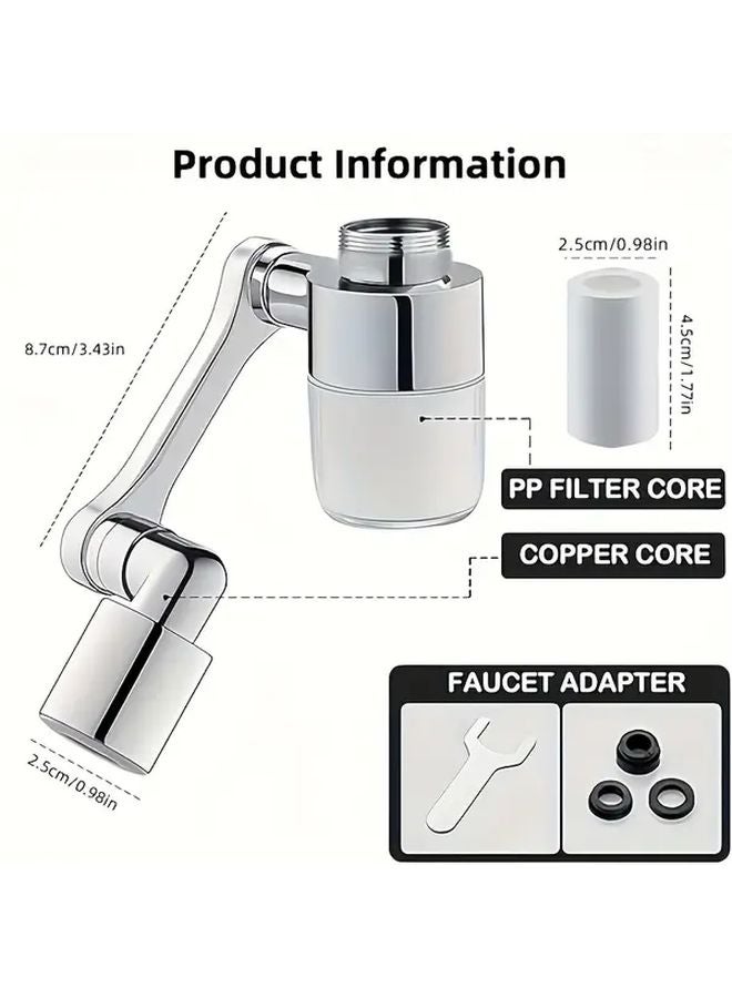 مرشح مياه الصنبور الجليدي الفضي يقلل من 99٪ من الكلور مع دوار مهوية وطرق رش عالية الضغط - Image 4