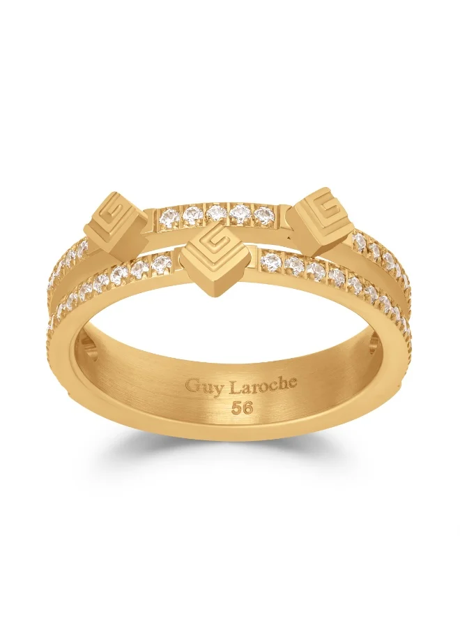 Guy Laroche Grace Gold-Plated Ring with Crystals – Size 56