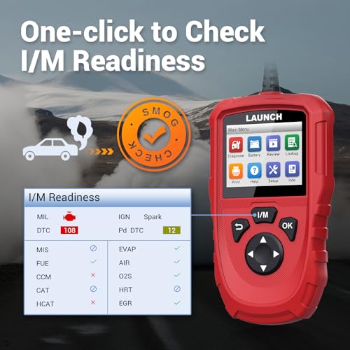 LAUNCH OBD2 Scanner Diagnostic Scan Tool, Millennium OBD Check Engine Code Reader, One-Click to Check I/M Readiness, Battery Voltage Test, DTC Lookup, Lifetime Update, for All Vehicles After 1996 - Image 5
