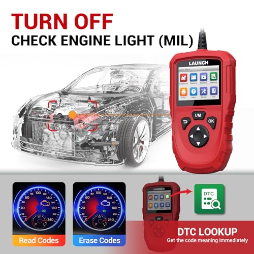 LAUNCH OBD2 Scanner Diagnostic Scan Tool, Millennium OBD Check Engine Code Reader, One-Click to Check I/M Readiness, Battery Voltage Test, DTC Lookup, Lifetime Update, for All Vehicles After 1996 - Image 3