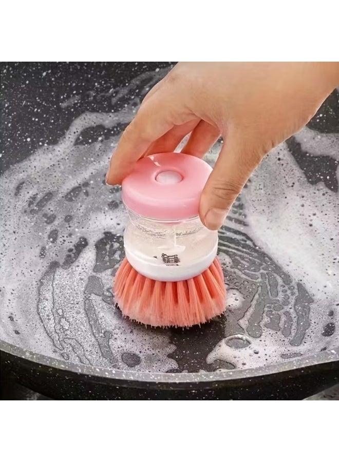 Goolsky 1pc, Kitchen Dishwashing Brush, Pot Washing Brush, Press Out Liquid, Handheld Cleaning Brush, Multifunctional Cleaning Brush, Cleaning Supplies, Cleaning Tool - Image 3