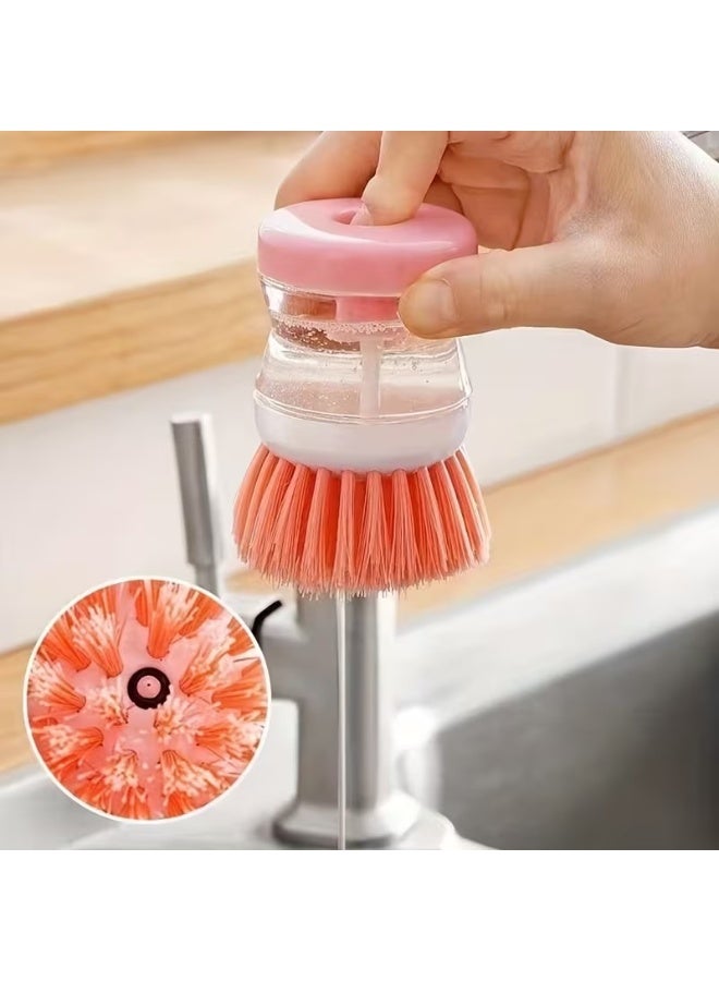 Goolsky 1pc, Kitchen Dishwashing Brush, Pot Washing Brush, Press Out Liquid, Handheld Cleaning Brush, Multifunctional Cleaning Brush, Cleaning Supplies, Cleaning Tool - Image 4
