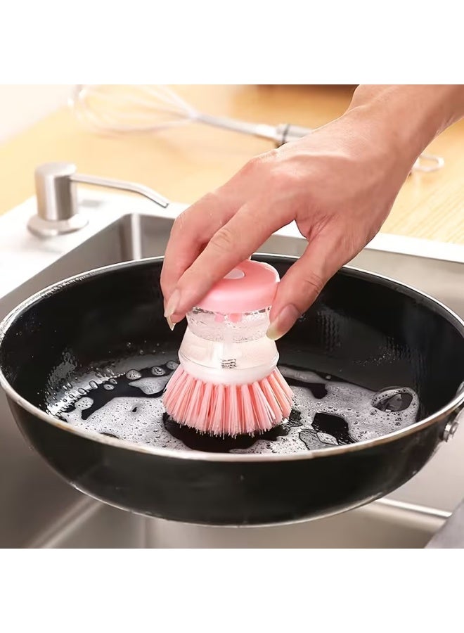 Goolsky 1pc, Kitchen Dishwashing Brush, Pot Washing Brush, Press Out Liquid, Handheld Cleaning Brush, Multifunctional Cleaning Brush, Cleaning Supplies, Cleaning Tool - Image 1