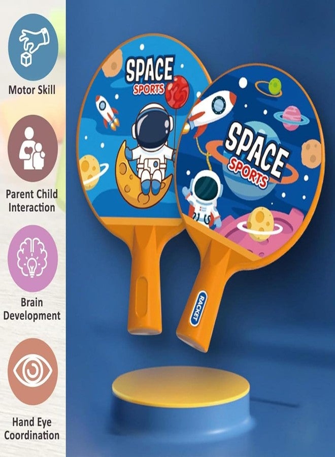 FITORIX Hanging Table Tennis Trainer for Kids Indoor Self Training Portable Ping Pong Set 10 Pieces 2 Racket 2 Balls 2 Hooks 1 Space Rocket and 2 Space Astronaut Stickers in 1 Space Box - Image 5
