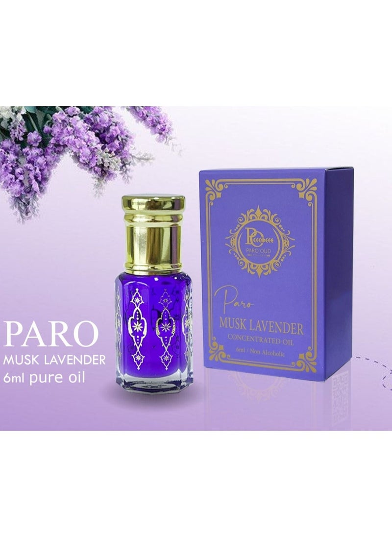 PARO OUD - Musk Lavender I 6ml I Paro Oud I Attar Oil I Pure Attar I Natural Attar I Alcohol-Free Attar I Traditional Attar I Organic Attar I Long-Lasting Scent I Arabic Perfume Oil I Alcohol-free attar - Image 1