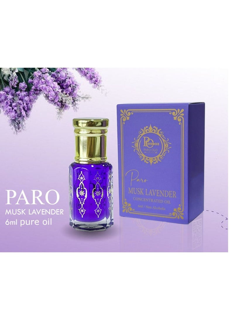 PARO OUD - Musk Lavender I 6ml I Paro Oud I Attar Oil I Pure Attar I Natural Attar I Alcohol-Free Attar I Traditional Attar I Organic Attar I Long-Lasting Scent I Arabic Perfume Oil I Alcohol-free attar - Image 1