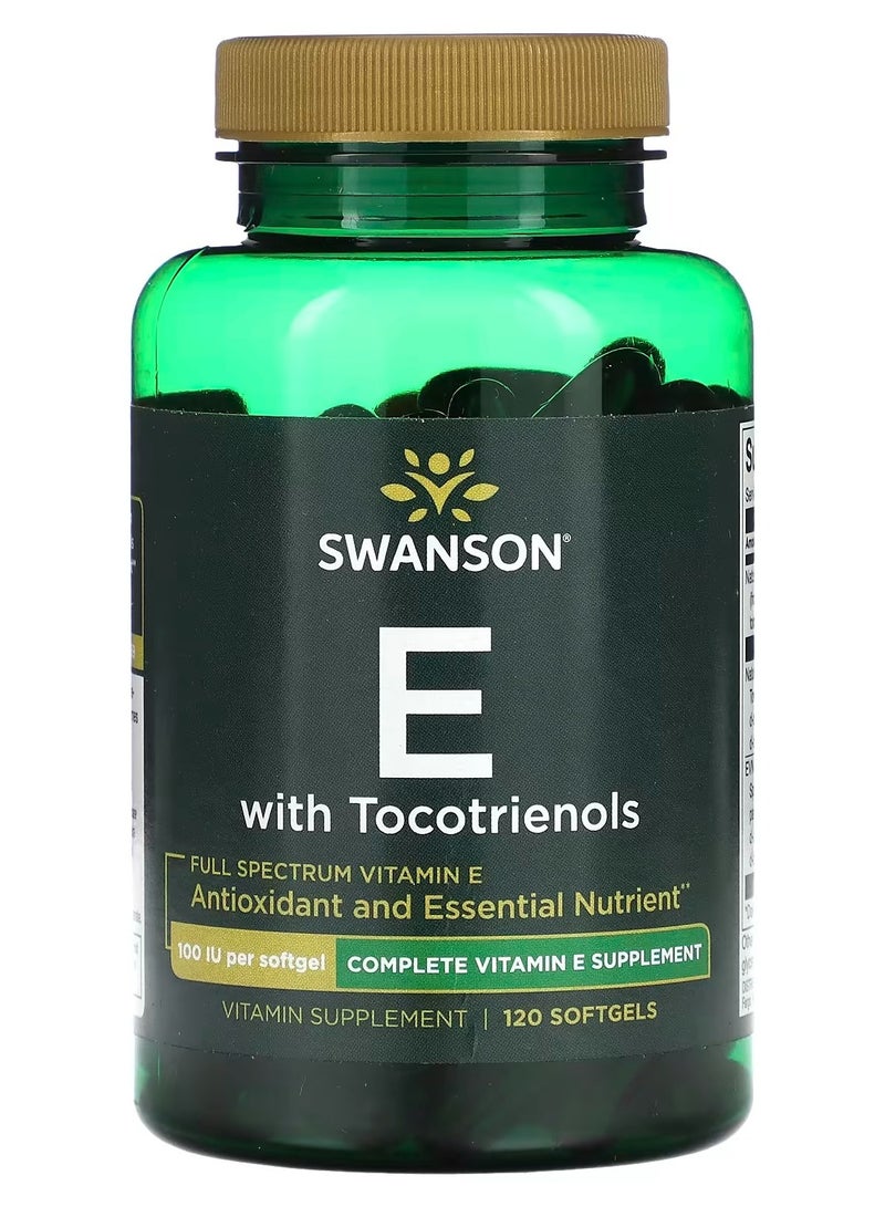 سوانسون، فيتامين E كامل الطيف مع توكوترينول، 120 كبسولة هلامية