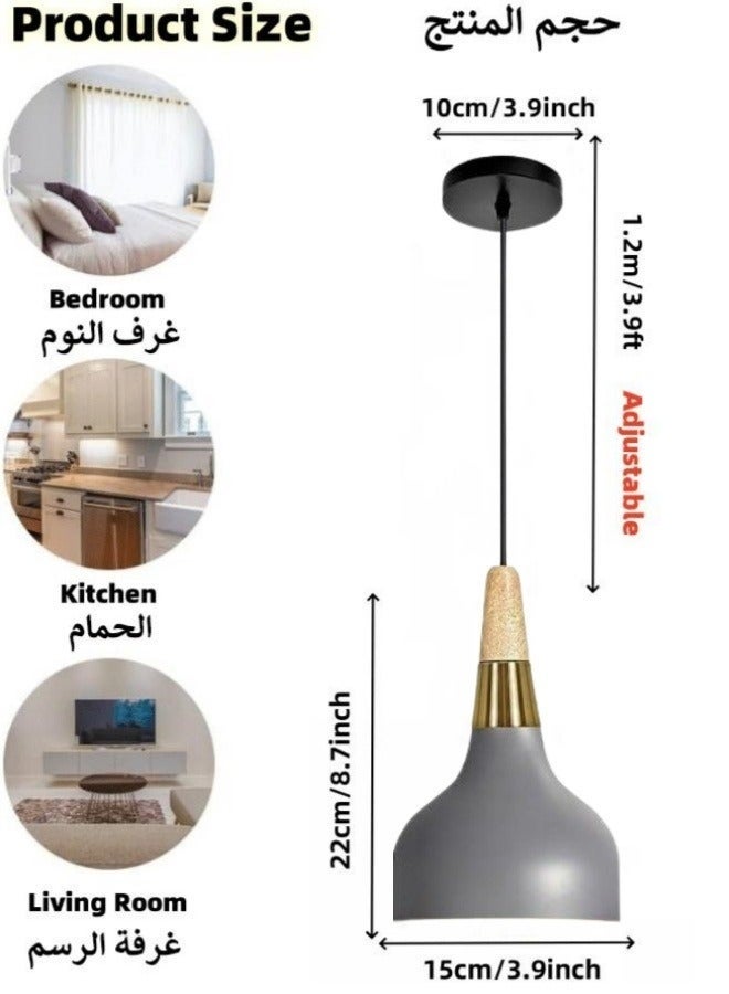 Arabest Pendant Ceiling Lights, 3Pcs Chandelier Decor Lamps Hanging Ceiling Lights with 3-Color Lights Indoor Lighting Hanging Lamps with Adjustable Cord for Living Room Bedroom Kitchen Restaurant Hallway - Image 2