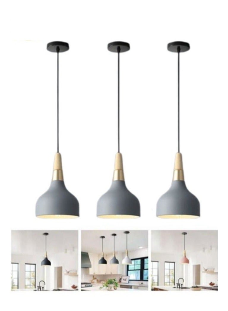 Arabest Pendant Ceiling Lights, 3Pcs Chandelier Decor Lamps Hanging Ceiling Lights with 3-Color Lights Indoor Lighting Hanging Lamps with Adjustable Cord for Living Room Bedroom Kitchen Restaurant Hallway - Image 1