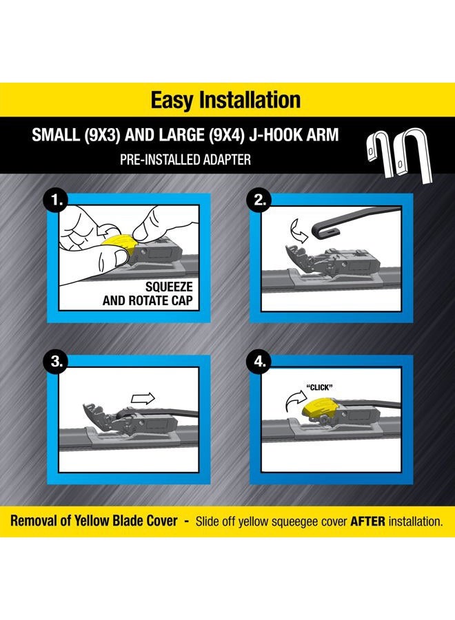 Rain-X 870424 Rugged XL Wiper Blade 24", Windshield Wipers Replacement, Quiet & Durable Beam Design, All Weather Performance & Easy Universal Install, Blade Wear Indicator (Pack of 1) - Image 4