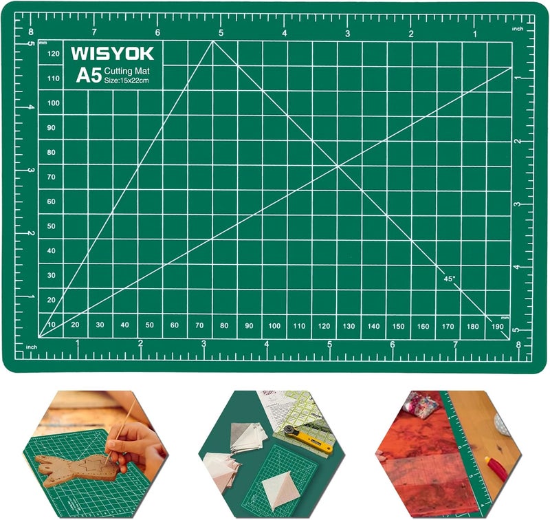 WISYOK 6" x 8" A5 Self-Healing Craft Mat, Small Rotary Cutting Mat for Sewing, Fabric, Ideal for DIY Crafts, Children, Hobbyists - Image 1