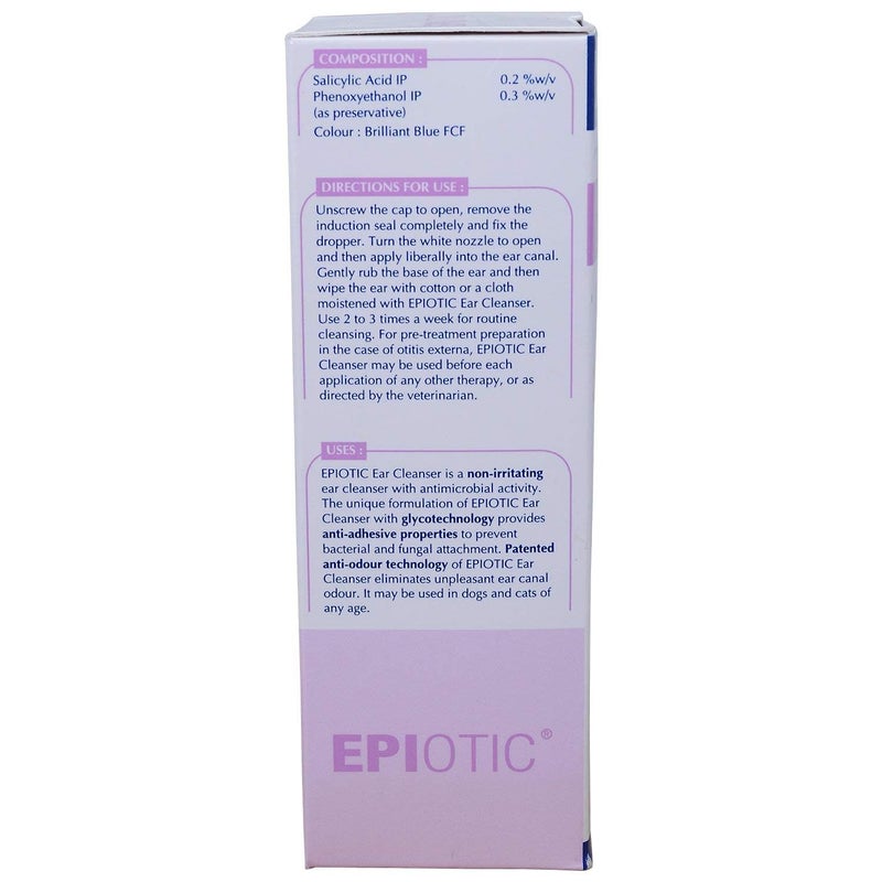 Virbac منظف الأذن حمض الساليسيليك إبيوتيك، 50 مل، 50 ملليلتر، 1 قطعة - Image 2