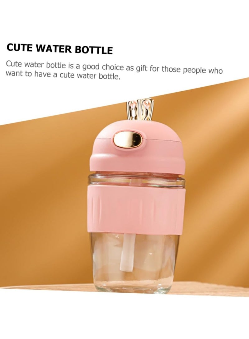 Cute Insulated Coffee Mug - Glass Cup with Lid, Portable Travel Water Bottle for Girls.