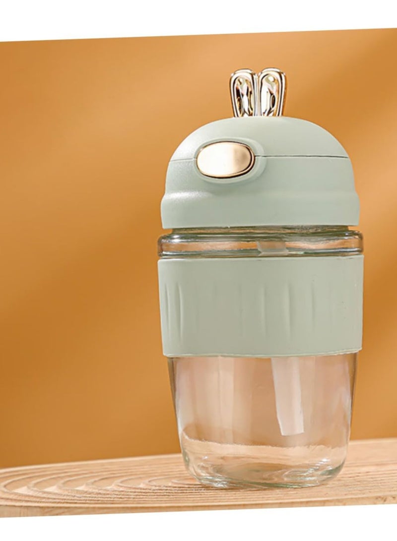Cute Insulated Coffee Mug - Glass Cup with Lid, Portable Travel Water Bottle for Girls.