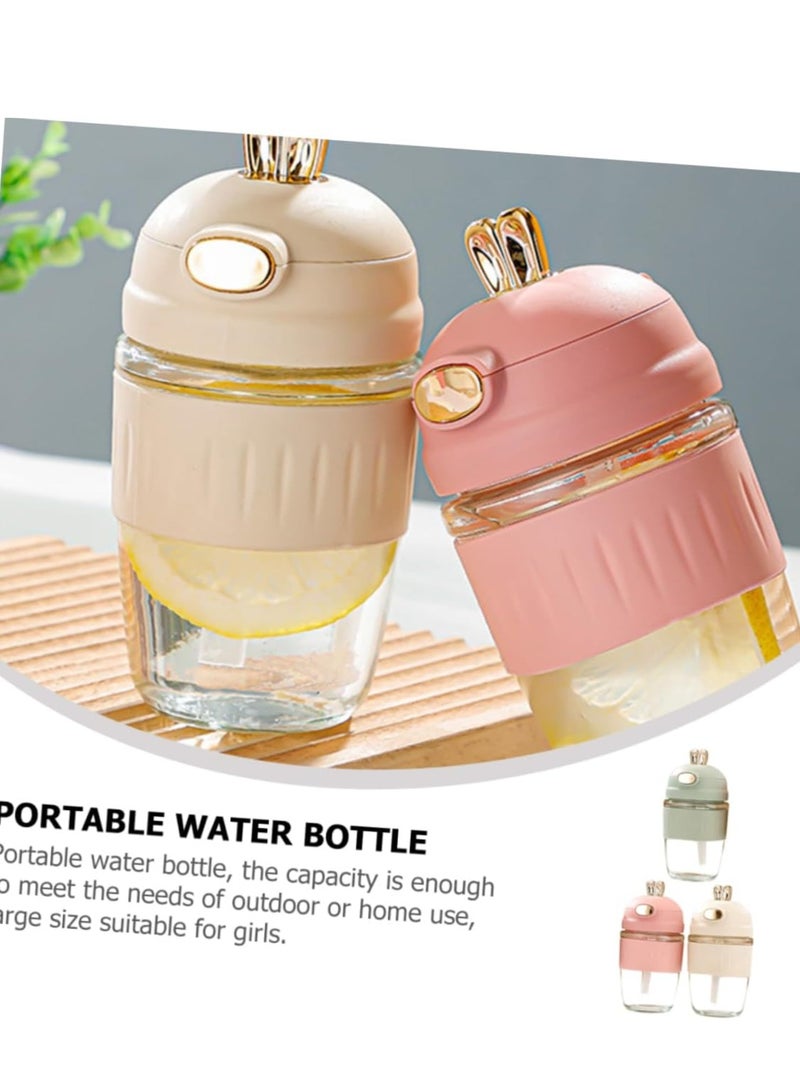 Cute Insulated Coffee Mug - Glass Cup with Lid, Portable Travel Water Bottle for Girls.