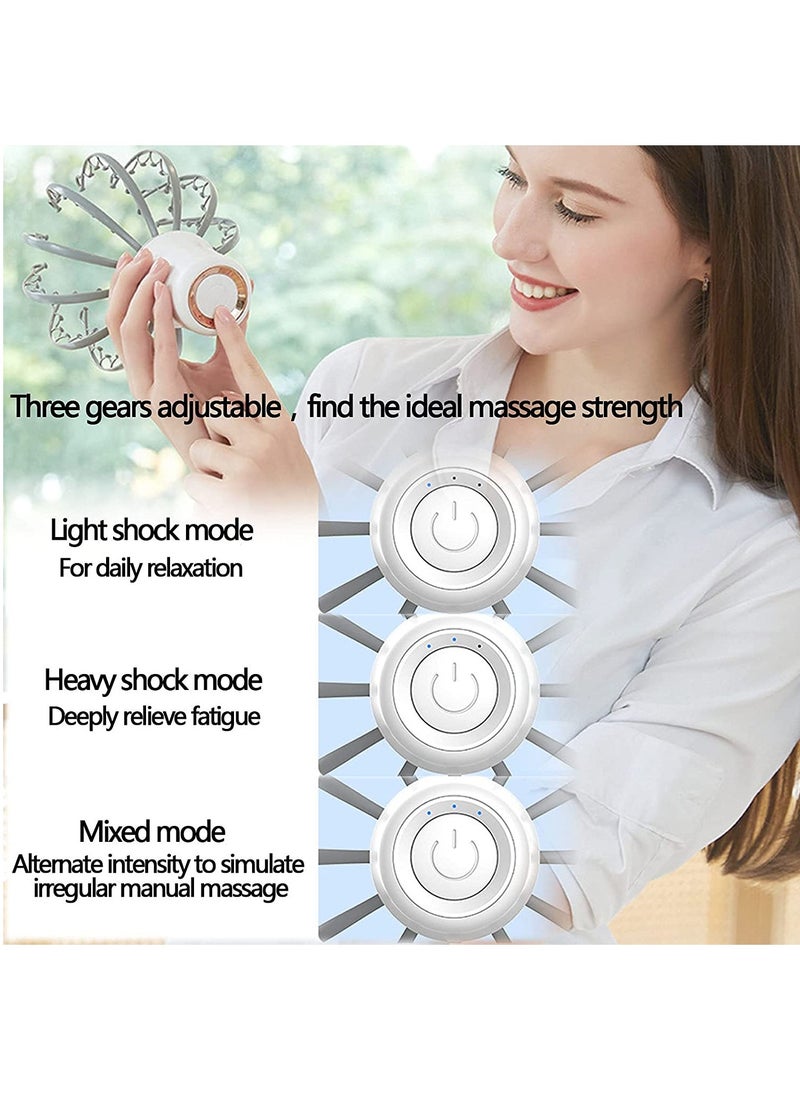 Prime by javauadan Rechargeable Electric Head Scalp Massager Portable Handheld Head Massager Scratcher for Hair Growth, Deep Relaxation, Hair Stimulation & Stress Relief Improve Blood Circulation White  - Image 2