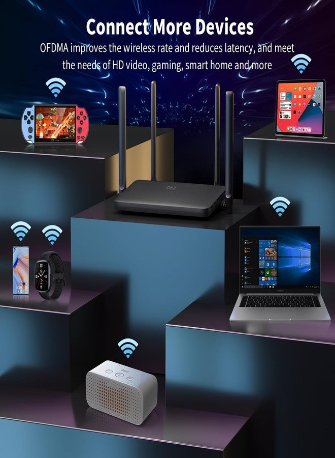 DBIT AX1800 WiFi 6 Router Dual Band Wireless Internet Router, Wireless Speed (Up to 1.8 Gbps) with 4 x Gigabit Ethernet Ports, MU-MIMO, OFDMA, WPA3, IPV6, EasyMesh, Guest WiFi, Parental Controls - Image 4