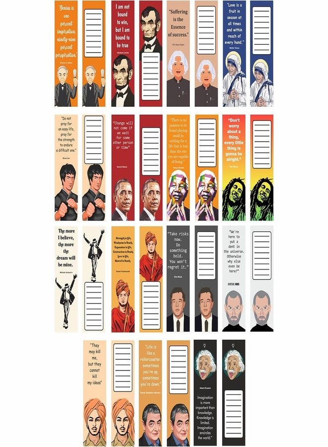 CVANU Set of 15 Famous Personality Printed on Double Sided Laminated Bookmark Waterproof for Book Readers (4.47cmX15.1cm)_C20 - Image 2