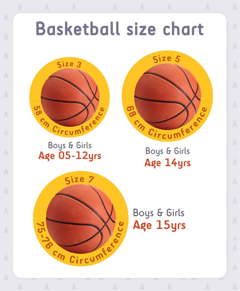 Pine Kids Basketball Size 7 - Ultra-Durable Outdoor Rubber for Skill Development, Age 5+, 23cm Diameter - Image 3
