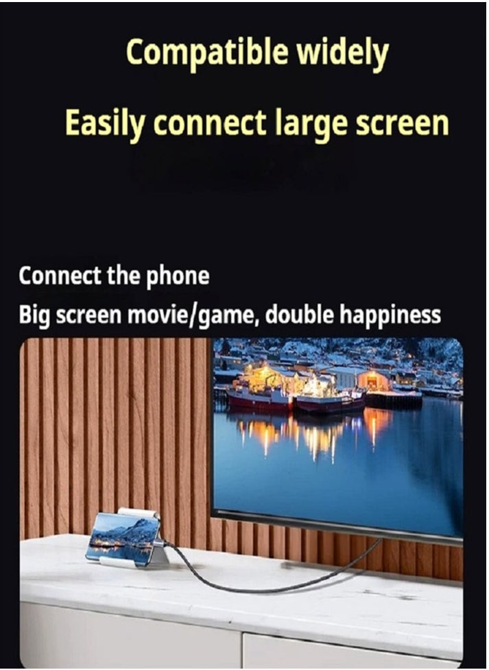 M-PARD - USB C (Type-C) to HDMI cable 2M, USB 3.1 Type C Thunderbolt 3 to HDMI 4K at 60Hz UHD adapter compatible with iPhone 16/15 series iPad Pro/Air/Mini、 Samsung S24 S23 Ultra/Galaxy Z MacBook Pro、 Dell XPS, Huawei - Image 1