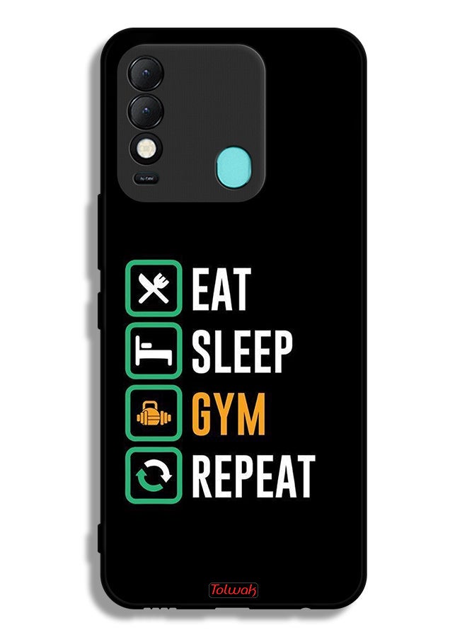 Tolwak Tecno Spark 8 Protective Case Cover Eat Sleep Gym Repeat - Image 2
