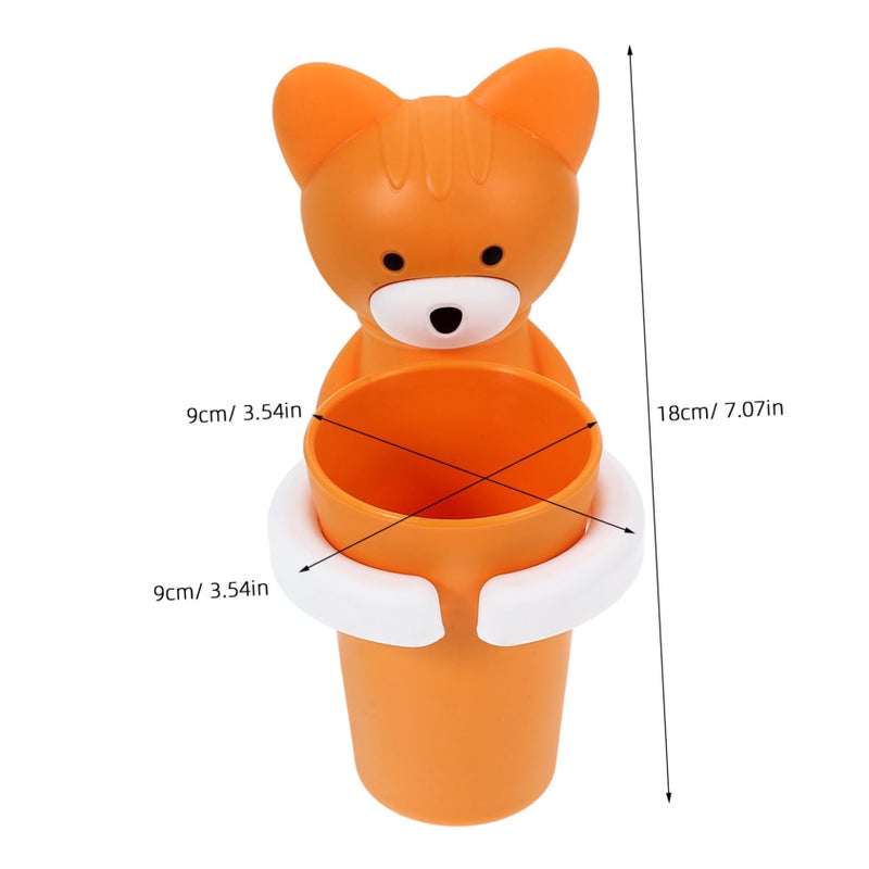 Cartoon Toothbrush Cup Holder Set Wall Mounted No Drill Includes 2 Cups Blue - Image 3