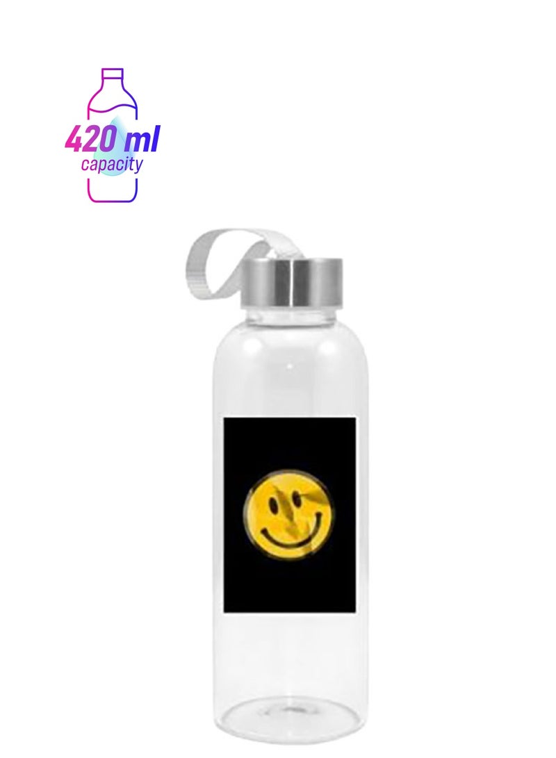 NIBEMINENT Printed Glass Water Bottle Clear 