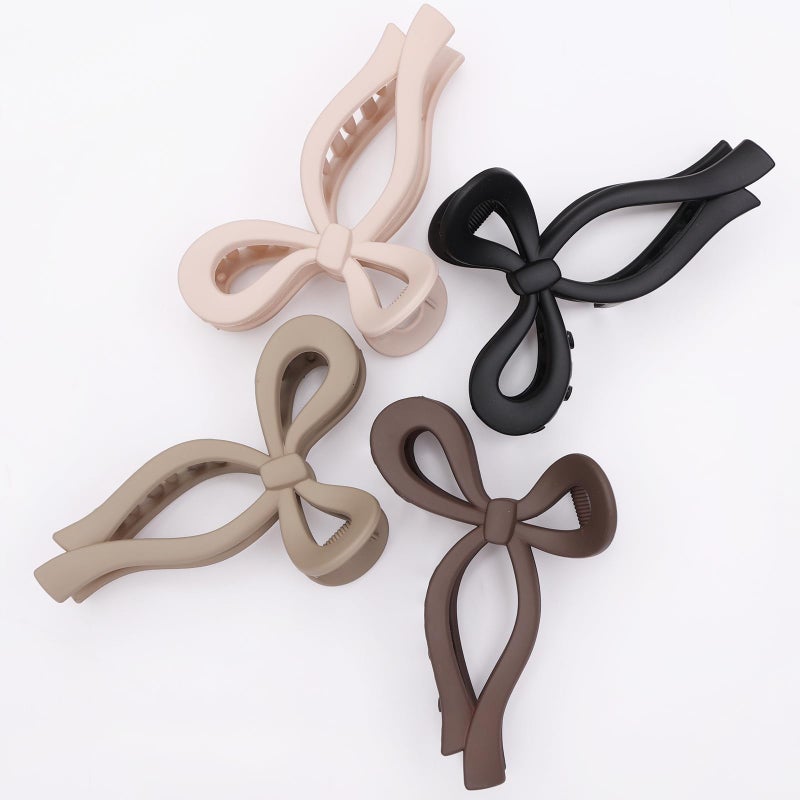 PWEOUKE 4 Pcs Bow Hair Clips Elegant Hair Claw Butterfly Hair Accessories for Girls Nonslip Butterfly Clips Hair Styling Accessories for Women - Image 2