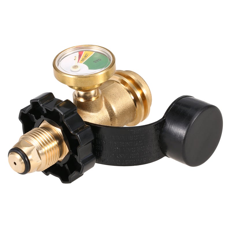 POL Adapter Brass Construction: Glow-In-Dark Fuel Indicator - Easy Tightening Handle Grip POL Adapter for Camping Stove Gas Grill Tabletop Grill Propane Appliance - Image 1