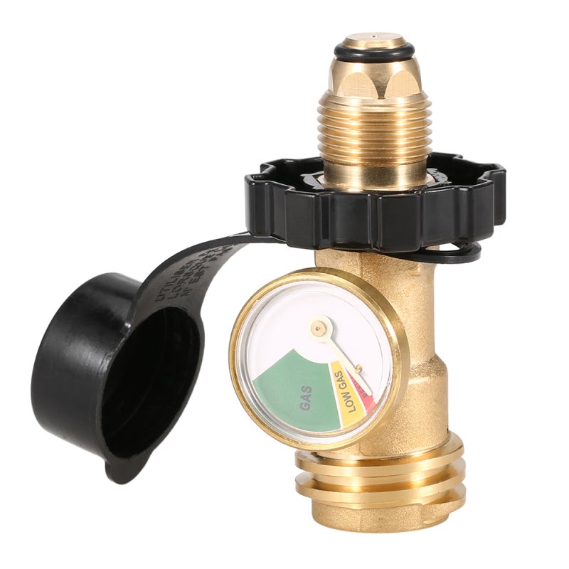 POL Adapter Brass Construction: Glow-In-Dark Fuel Indicator - Easy Tightening Handle Grip POL Adapter for Camping Stove Gas Grill Tabletop Grill Propane Appliance - Image 2