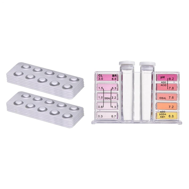 All climate suitability Pool Water Tester Kit - Swimming Pool Water Test Strips, Test Kit Chlorine and PH, Swimming Testing Supplies for Stain resistant - Image 1
