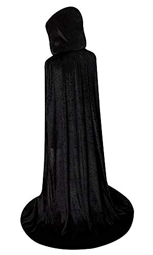 LHJ Full Length Hooded Velvet Cloak Halloween Christmas Fancy Cape Costumes - Image 2