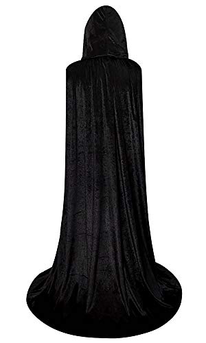LHJ Full Length Hooded Velvet Cloak Halloween Christmas Fancy Cape Costumes - Image 3