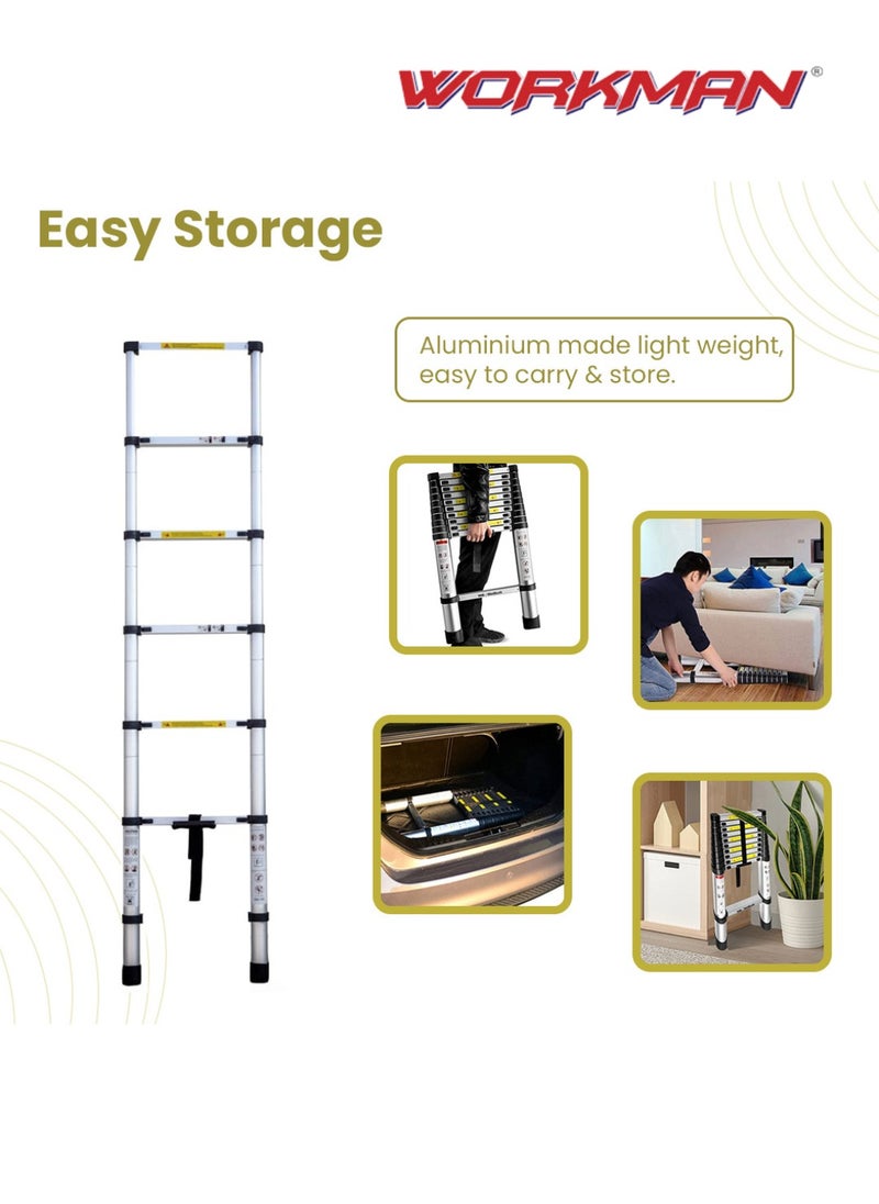 Telescoping Aluminum Ladder - Lightweight, Telescoping Ladder for Home, Office & Outdoor Use | 12 Steps Folding Ladder with Anti-Slip Design | Heavy-Duty Multi-Use Ladder | 3.6 Meter - pzsku/Z21946966A9A43B5AD8C7Z/45/_/1735252223/6a31f020-6c85-405d-a7a3-cf48dd5b2d1d