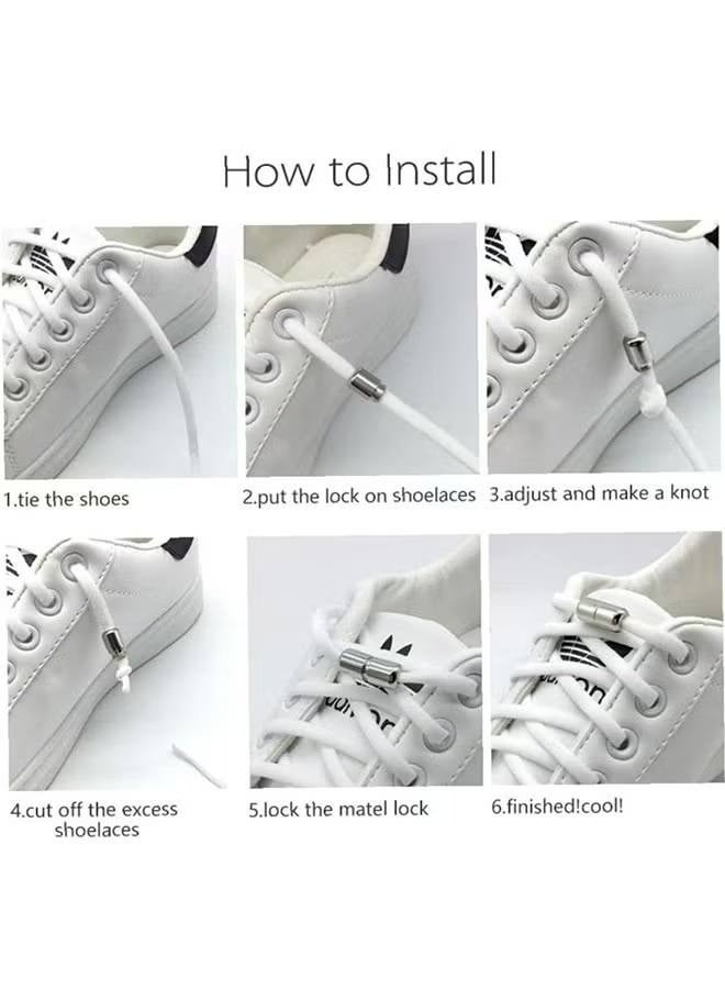 3 pairs shoelaces, Tieless Elastic Shoe Laces, Elastic No Tie Shoelaces Shoe Laces For Kids and Adult Sneakers Shoelace - Image 3