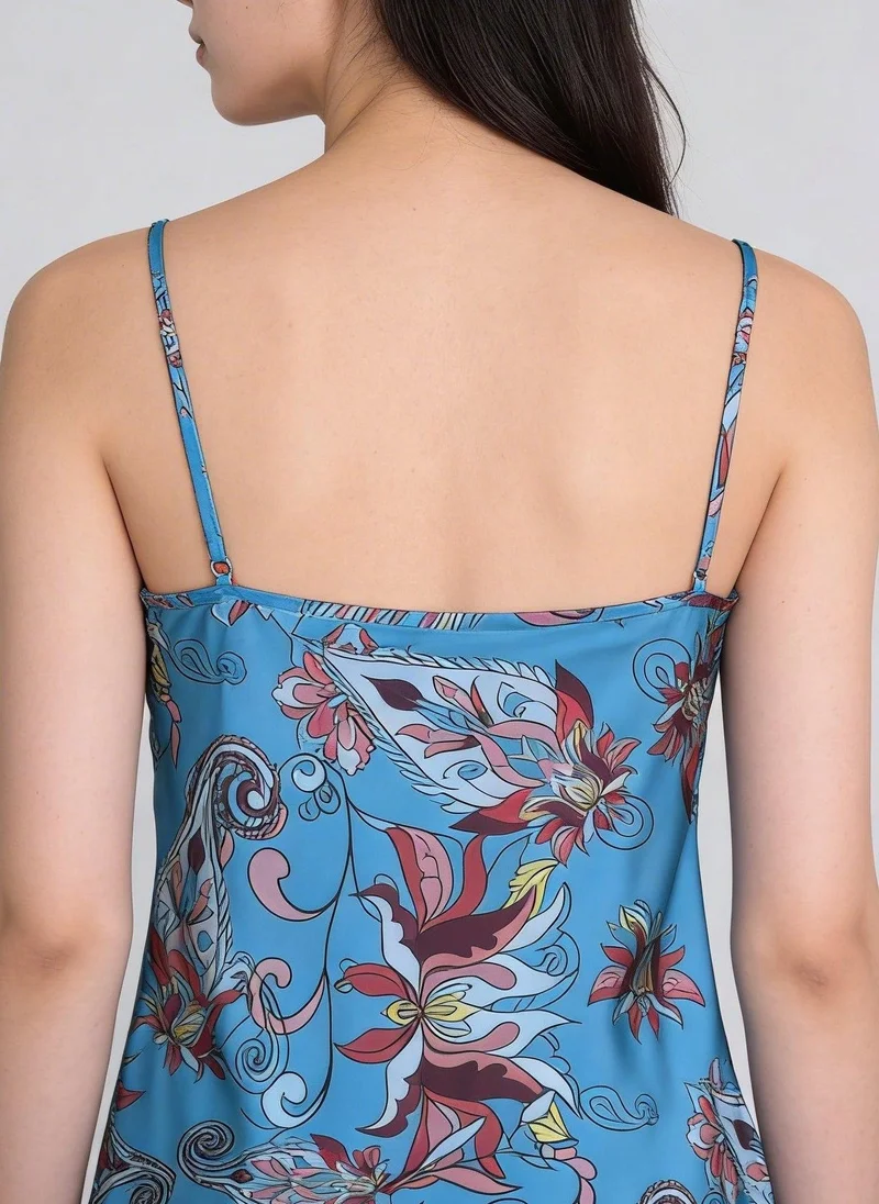 جانارا جونز Blue Floral Print Ivy Cami Top