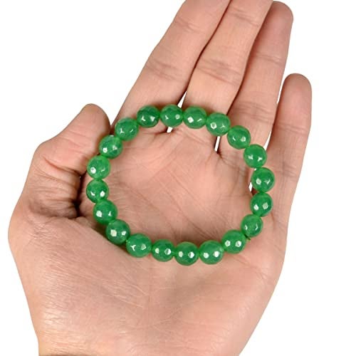 Reiki Crystal Products Natural Green Aventurine Bracelet | Certificate of Authenticity | Attracts Abundance & Luck | Green Aventurine 10 mm Faceted Beads Crystal Stone Bracelet - Image 2