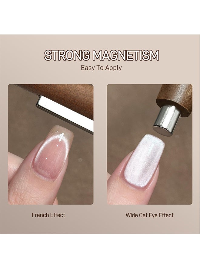 3-in-1 Cat Eye Magnet for Nails, Cigar Shape Nail Magnet, Multi-Function Nail Magnets for Nail Art DIY at Home, Brown - Image 3