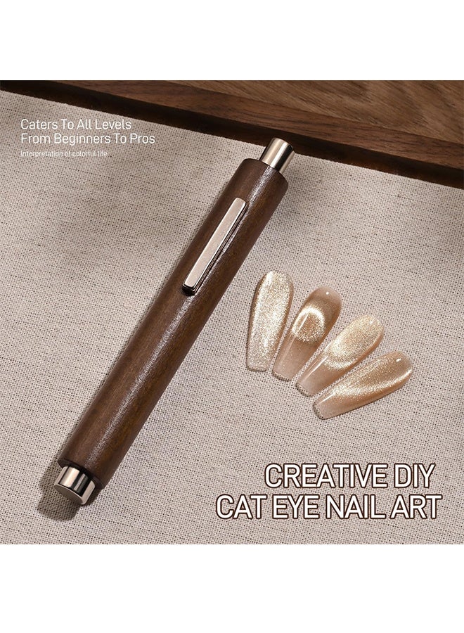 3-in-1 Cat Eye Magnet for Nails, Cigar Shape Nail Magnet, Multi-Function Nail Magnets for Nail Art DIY at Home, Brown - Image 5