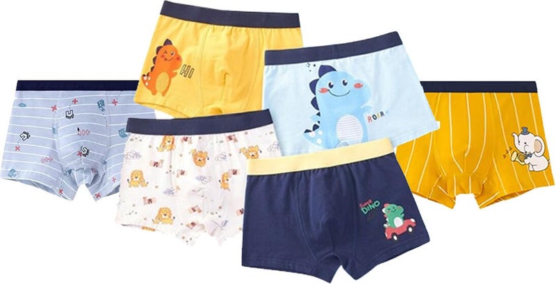 Closecret Little Boys Soft Cotton Boxer Briefs Baby Toddler Kids Underwear Cartoon Prints Boyshort Panties (Multicolor) 6-7 yr,4 - Image 1