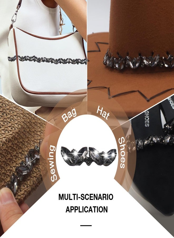 PEARLY JUN 1 Yard Rhinestone Chain Trim Black Rhinestone Trim Chain Crystal Applique Strips DIY Jewelry for Wedding Party Bracelets Craft Bridal Bouquets Embellishment Accessories - Image 4